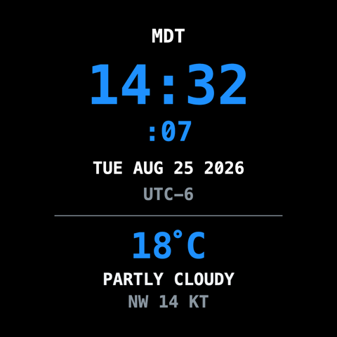 Clock + Weather screen